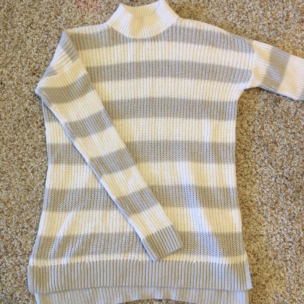 crochet mock neck sweater